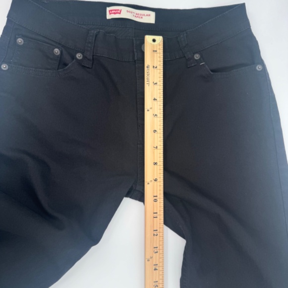 Levis 502 Jeans Men 29x31 Black Regular Taper Fit Denim Stretch Mid Rise - Picture 12 of 14